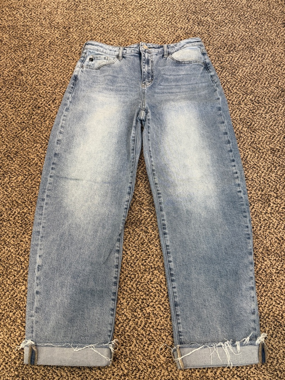 Kancan Light Blue Women’s High-Rise Barrel Jeans